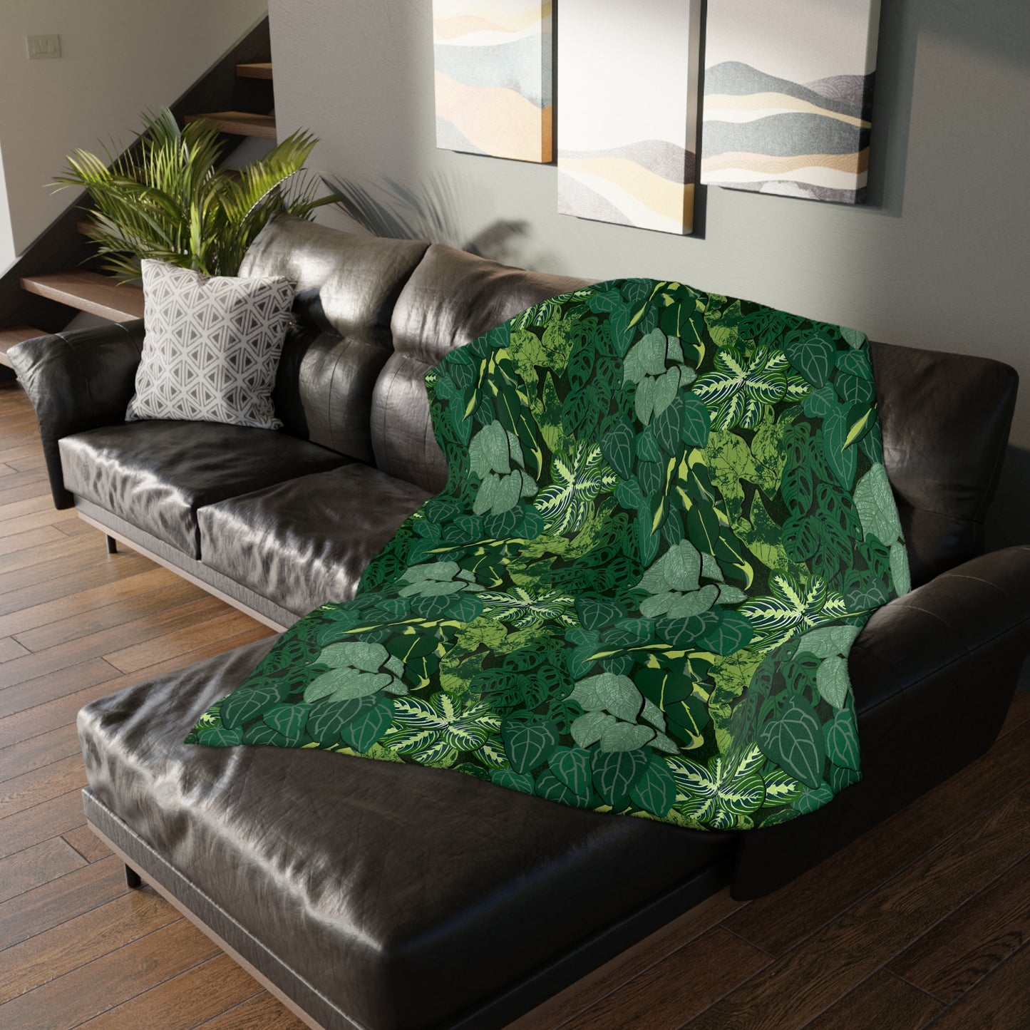 Plant Wall Velveteen Microfiber Blanket (Two-sided print)