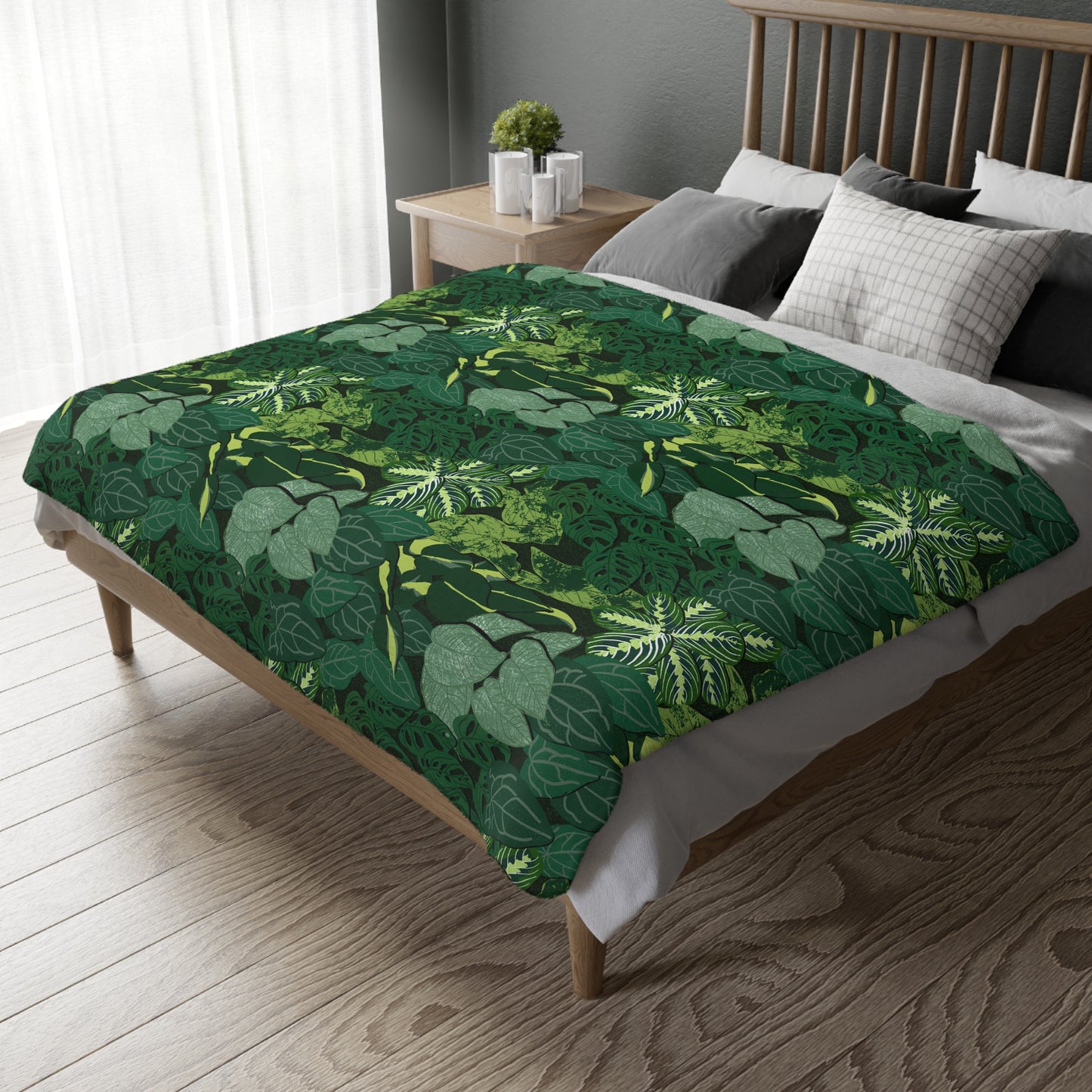 Plant Wall Velveteen Microfiber Blanket (Two-sided print)