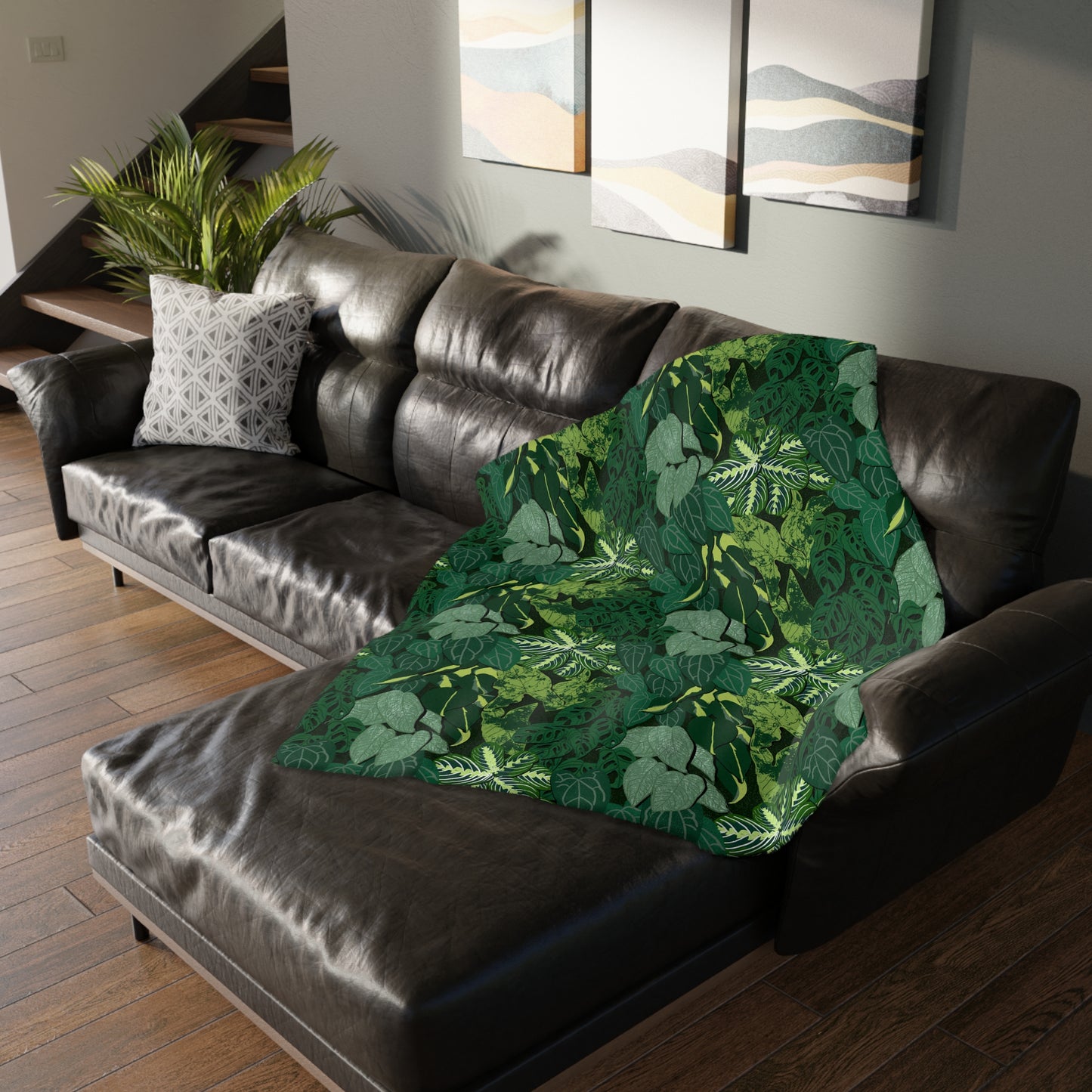 Plant Wall Velveteen Microfiber Blanket (Two-sided print)