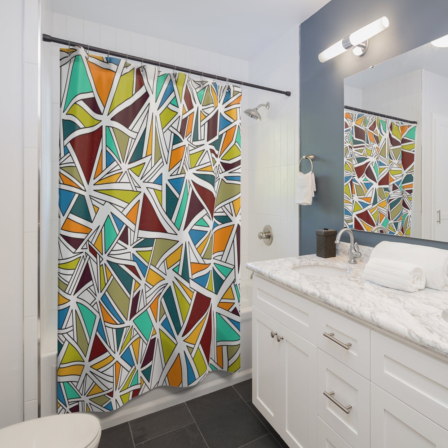 Color BlocksShower Curtains