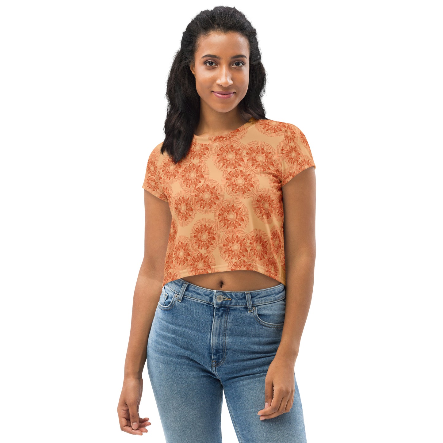 Mechanical Dandelions All-Over Print Crop Tee