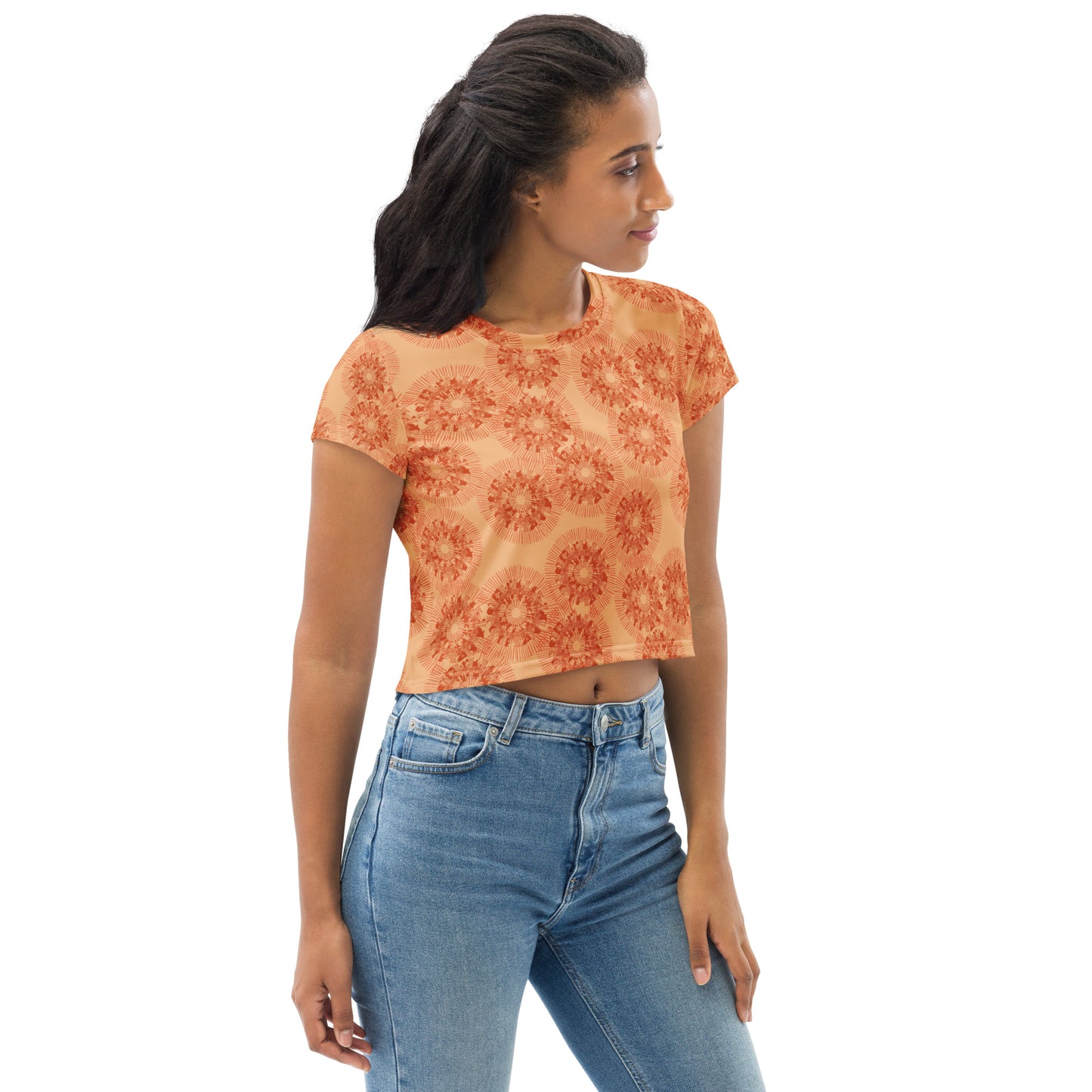 Mechanical Dandelions All-Over Print Crop Tee