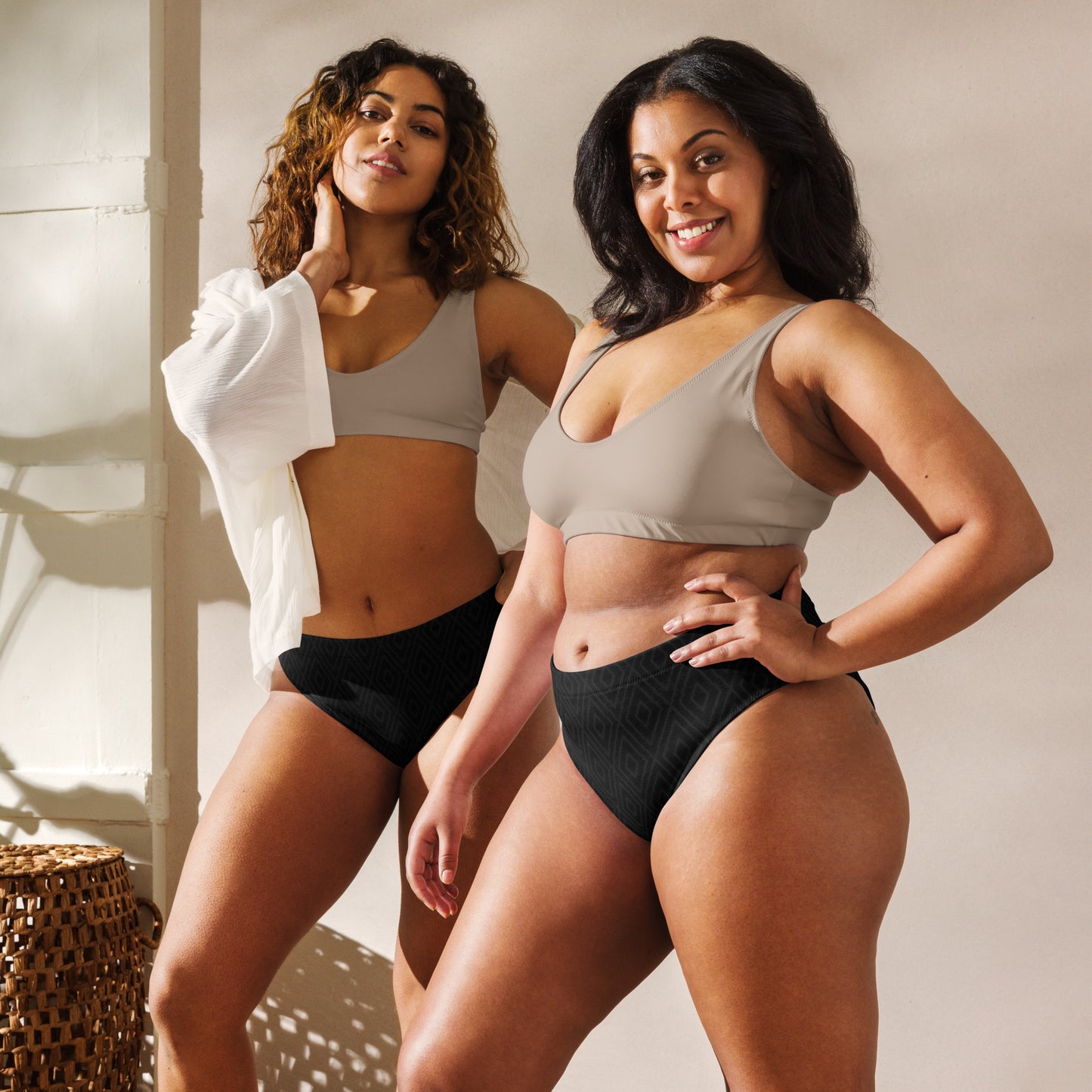 Diamonds Diamonds Diamonds Recycled high-waisted bikini bottom