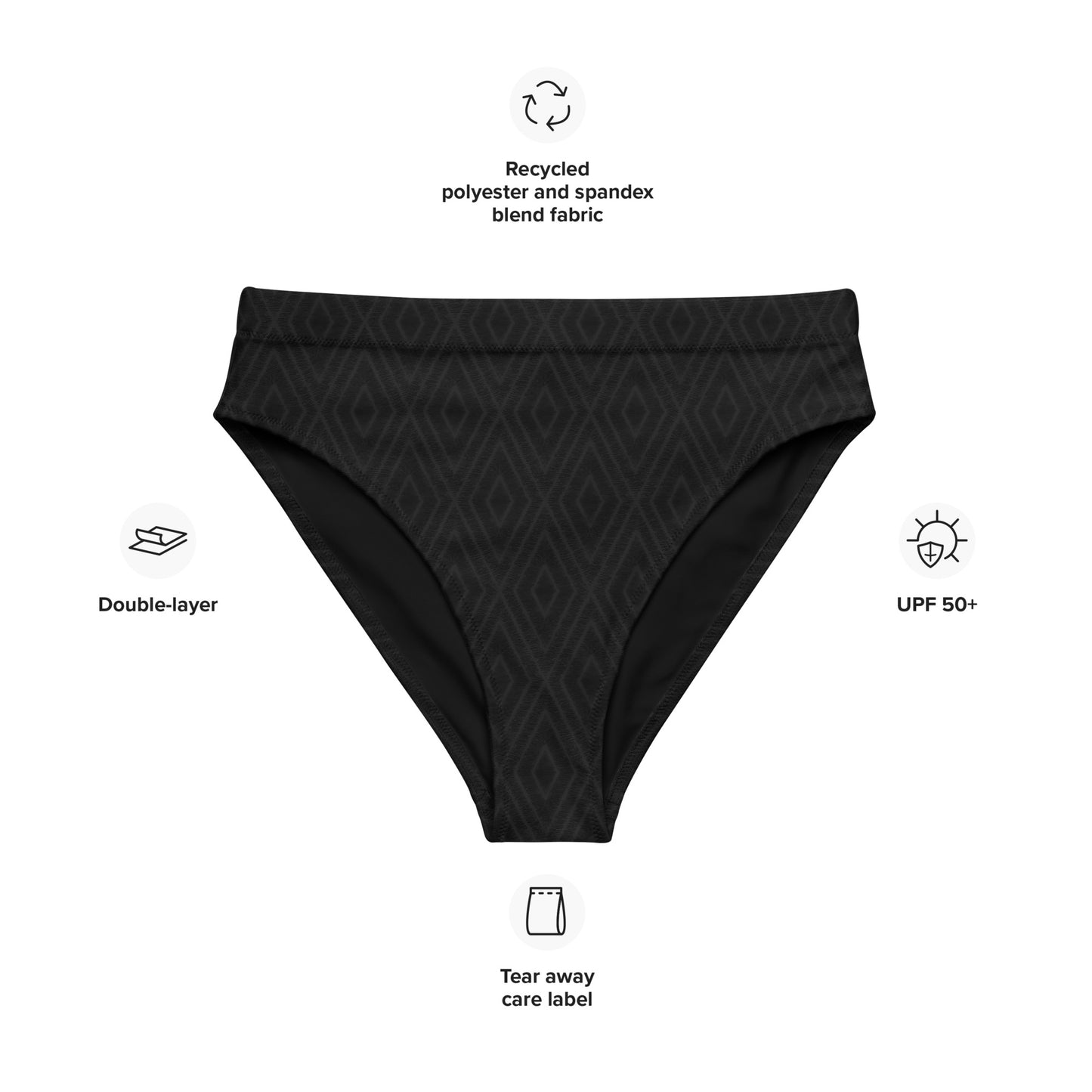 Diamonds Diamonds Diamonds Recycled high-waisted bikini bottom