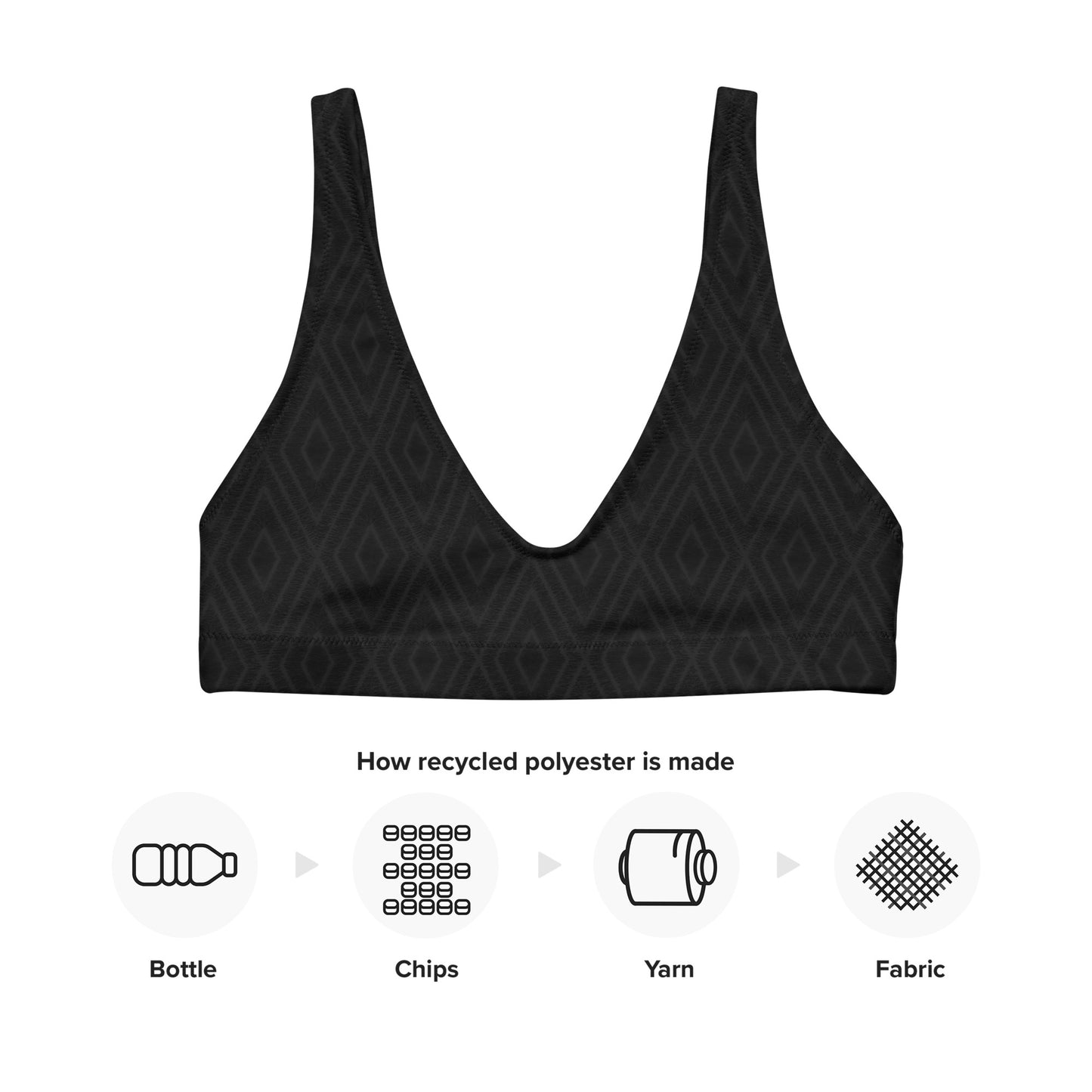 Diamonds Diamonds Diamonds Recycled padded bikini top