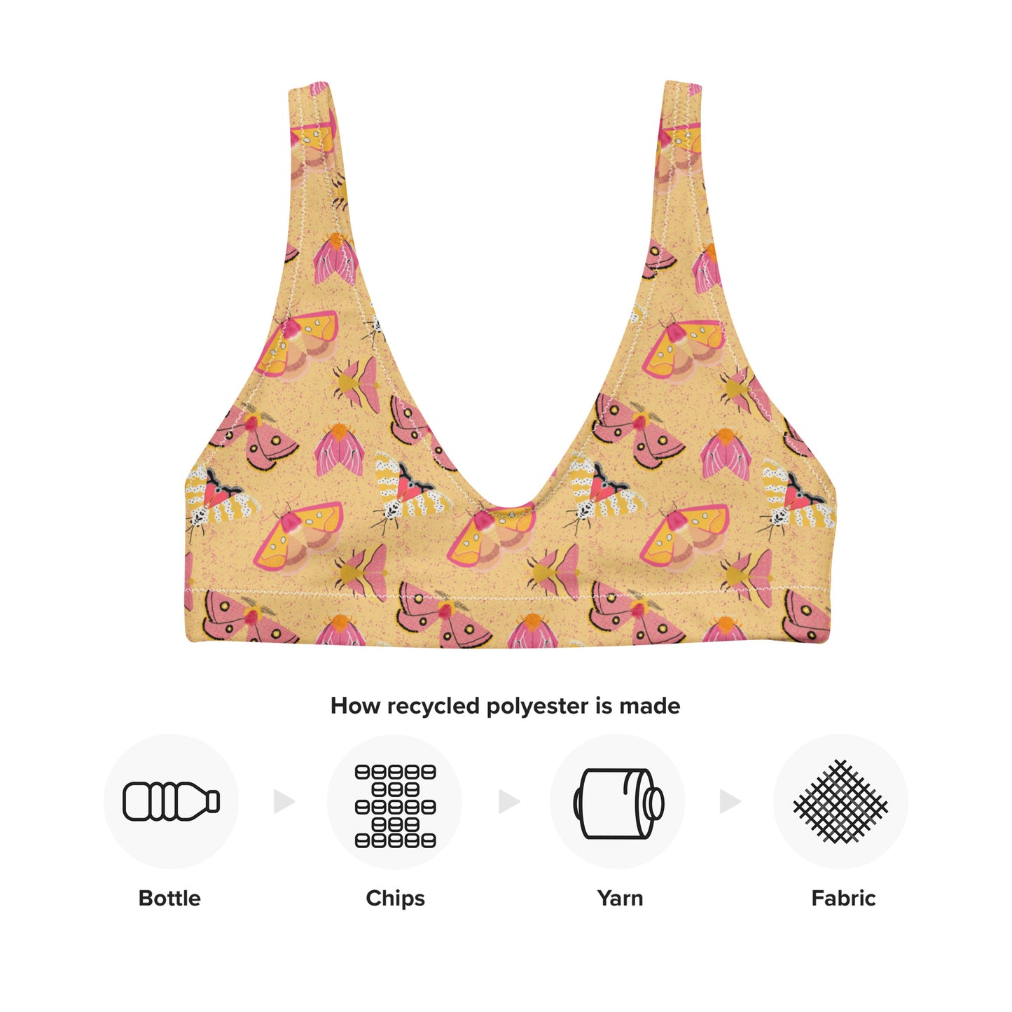 Majestic Moths Recycled padded bikini top