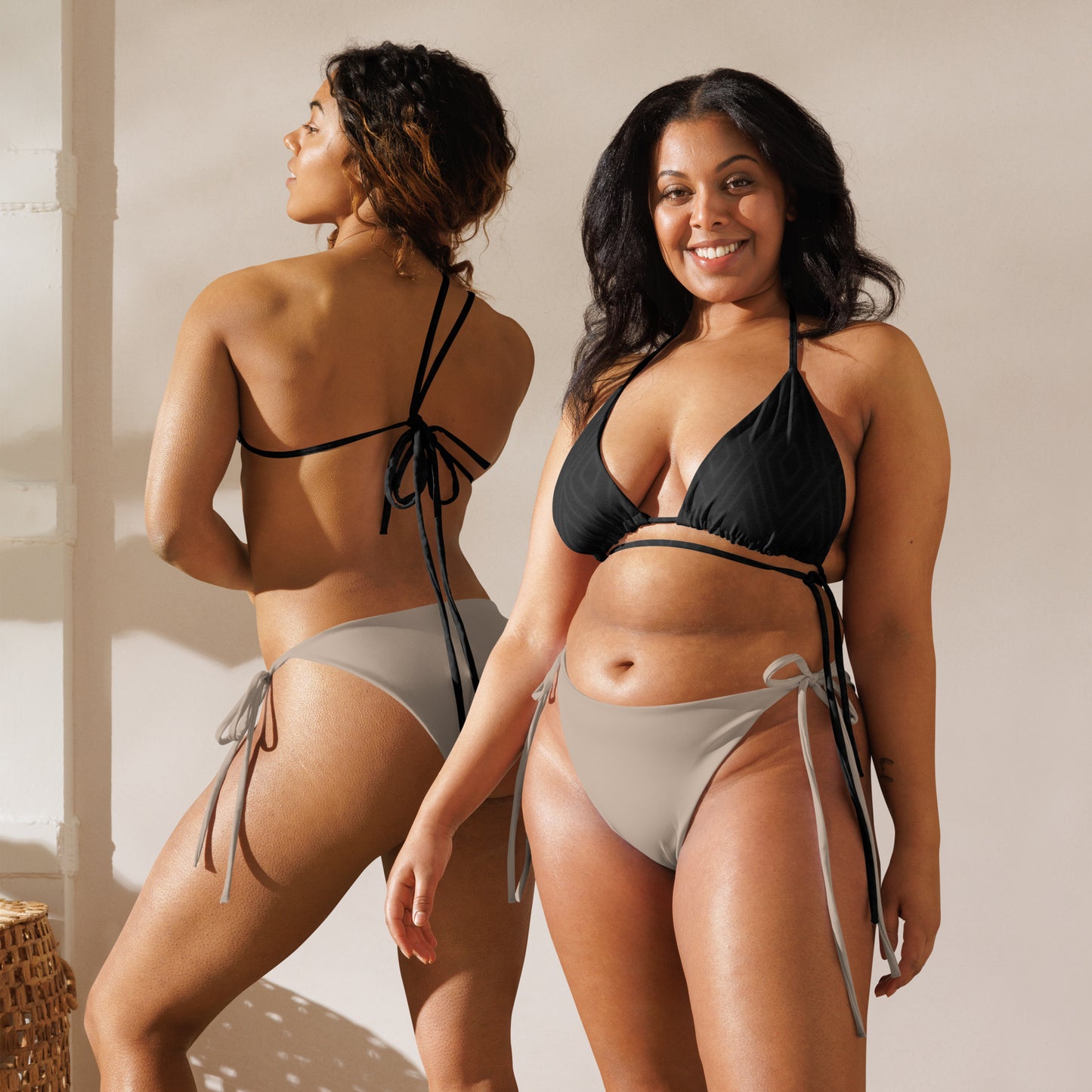 Diamonds Diamonds Diamonds All-over print recycled string bikini top