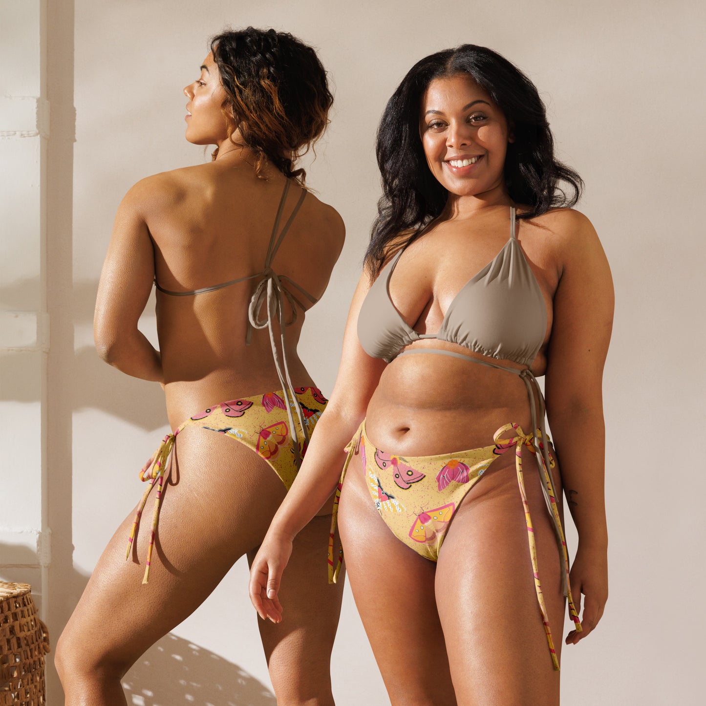 Majestic Moths All-over print recycled string bikini bottom