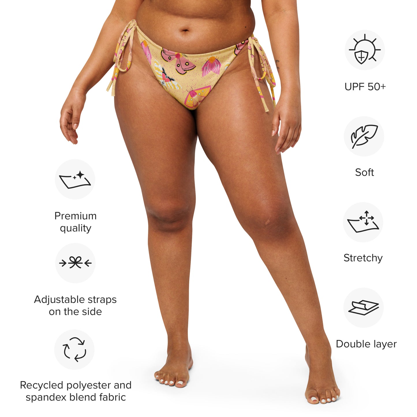 Majestic Moths All-over print recycled string bikini bottom