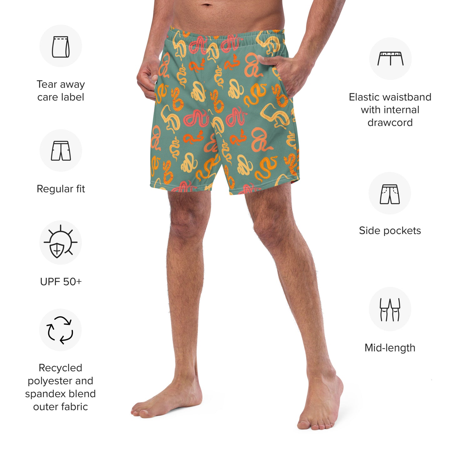 Sneks on a Plane Men's swim trunks