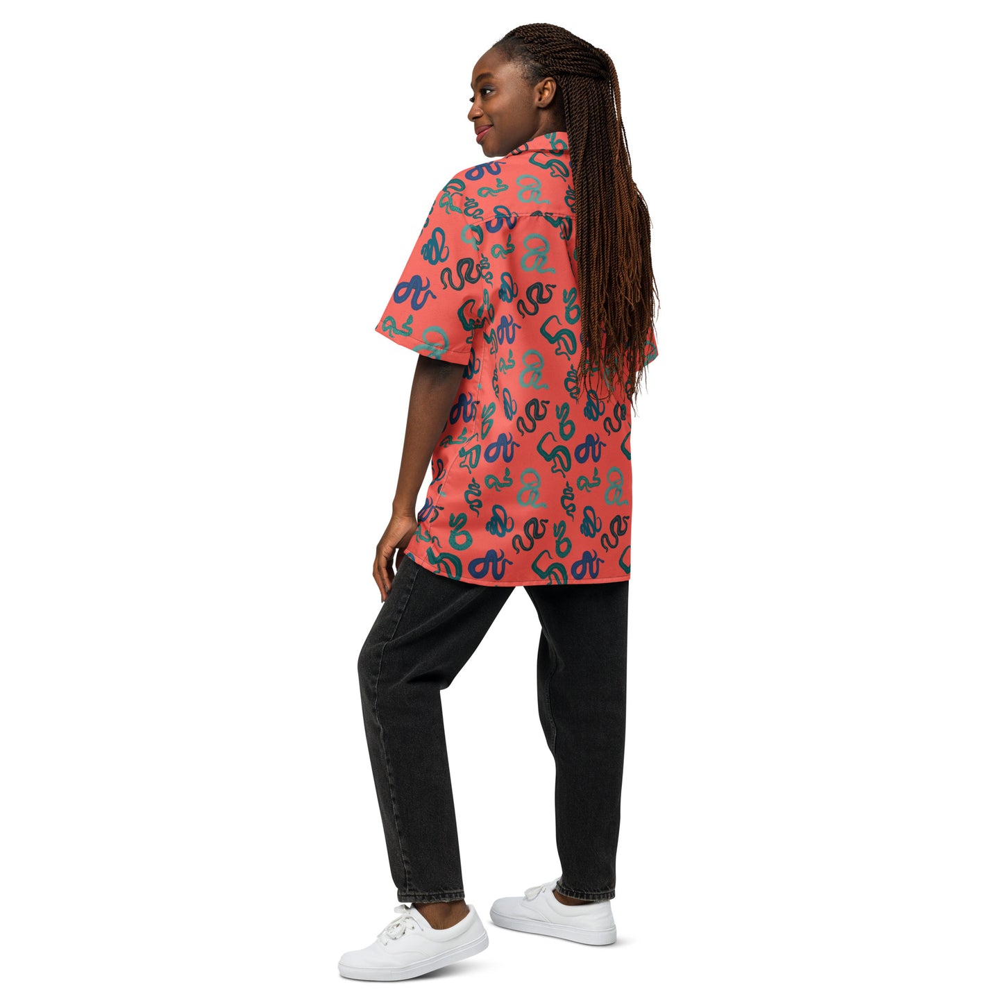 Sneks on a Plane Unisex button shirt