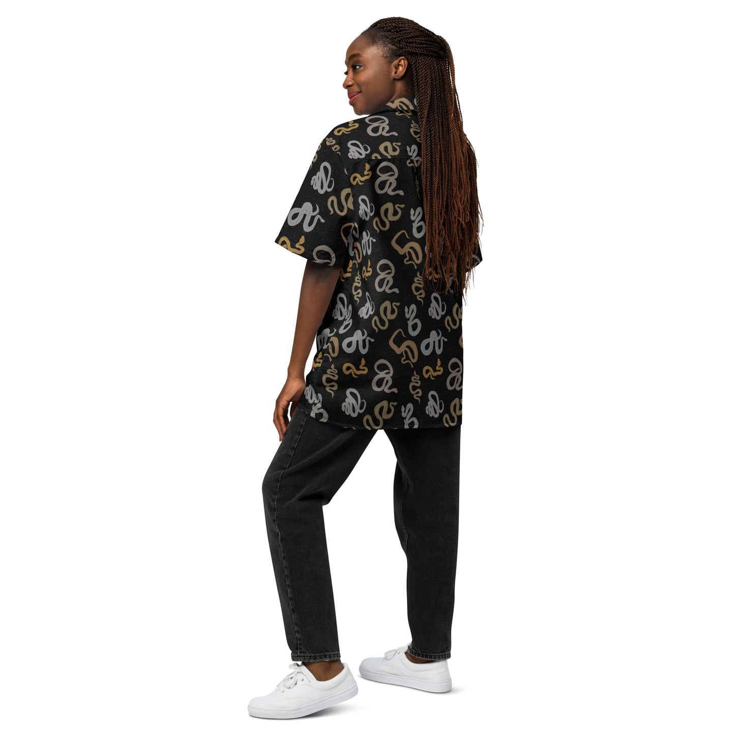 Sneaks on a Plane Unisex button shirt