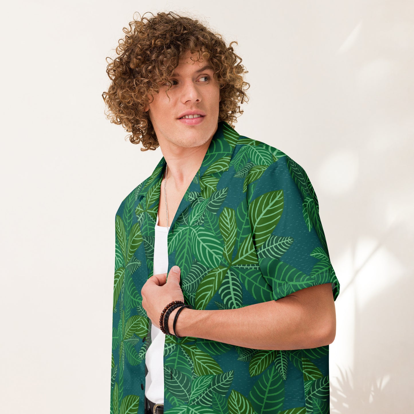Leafy Greens Unisex button shirt