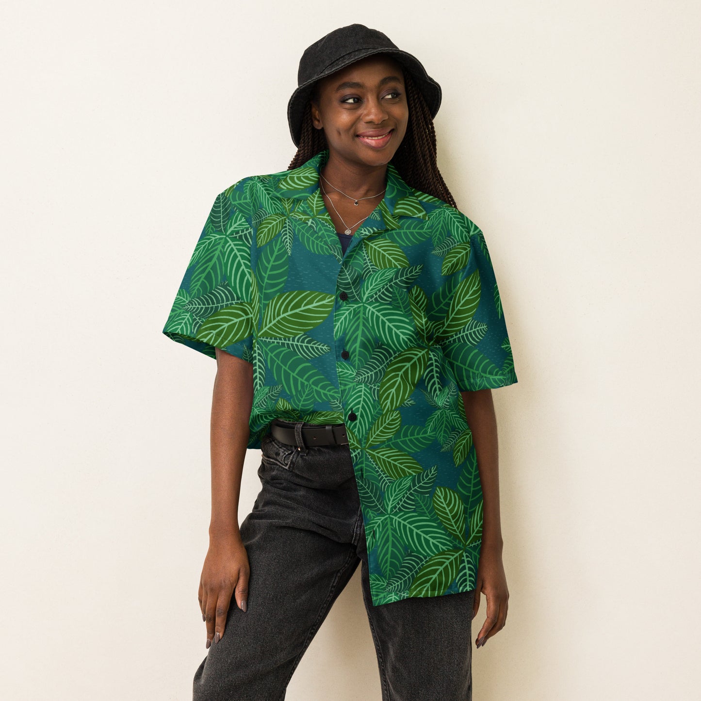 Leafy Greens Unisex button shirt