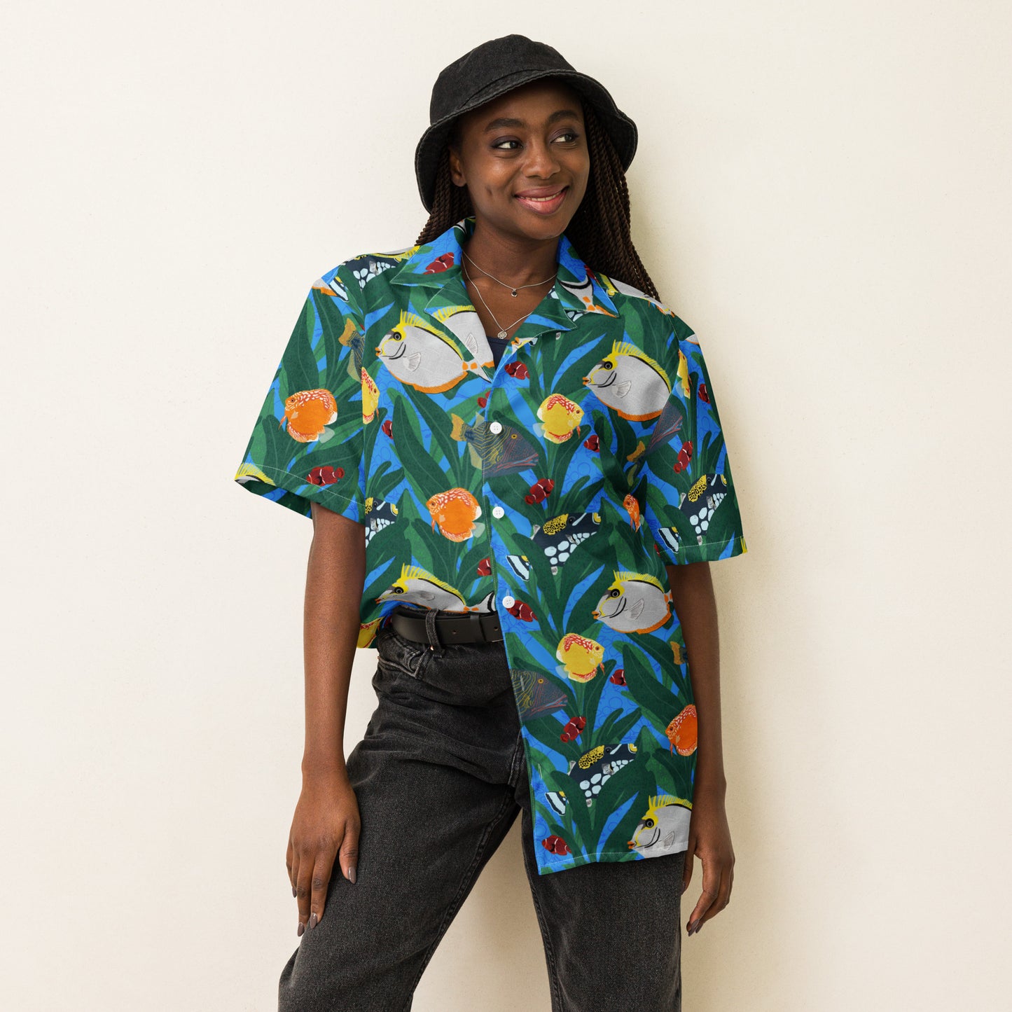 Fancy Fishies Unisex button shirt