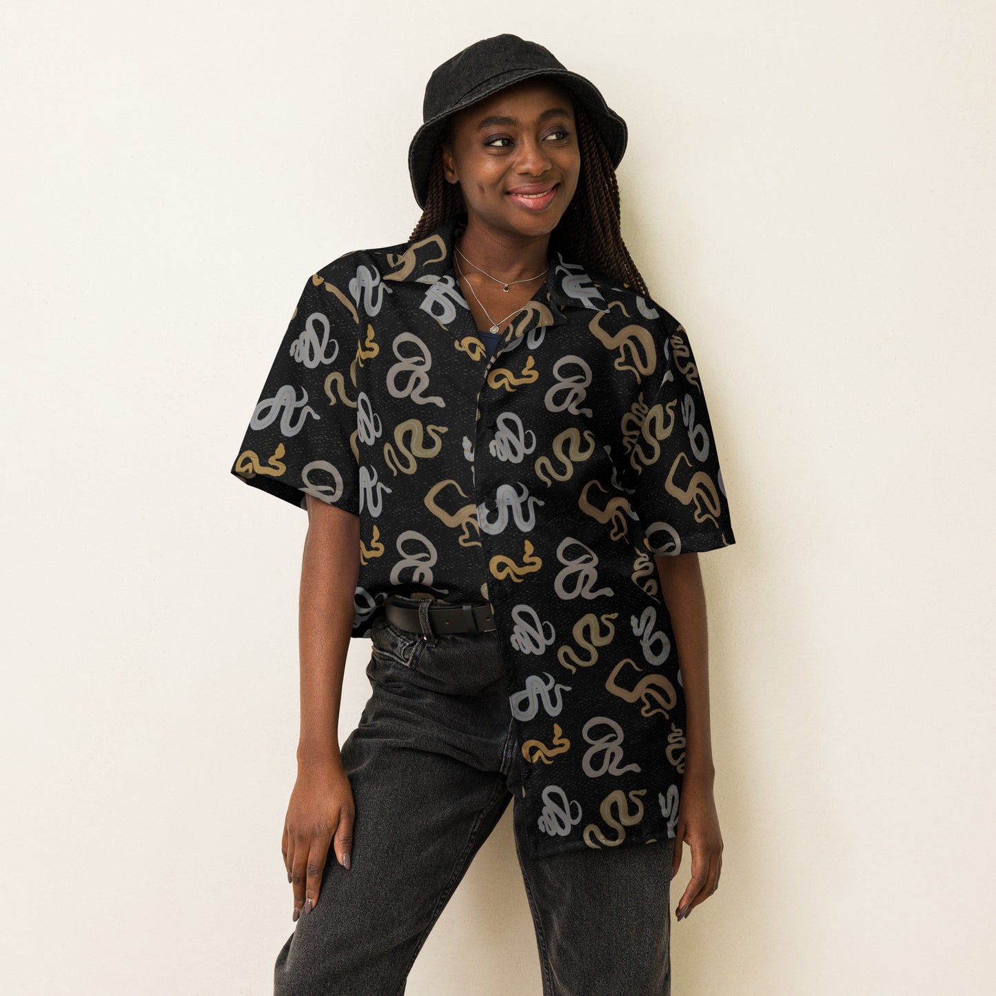 Sneaks on a Plane Unisex button shirt