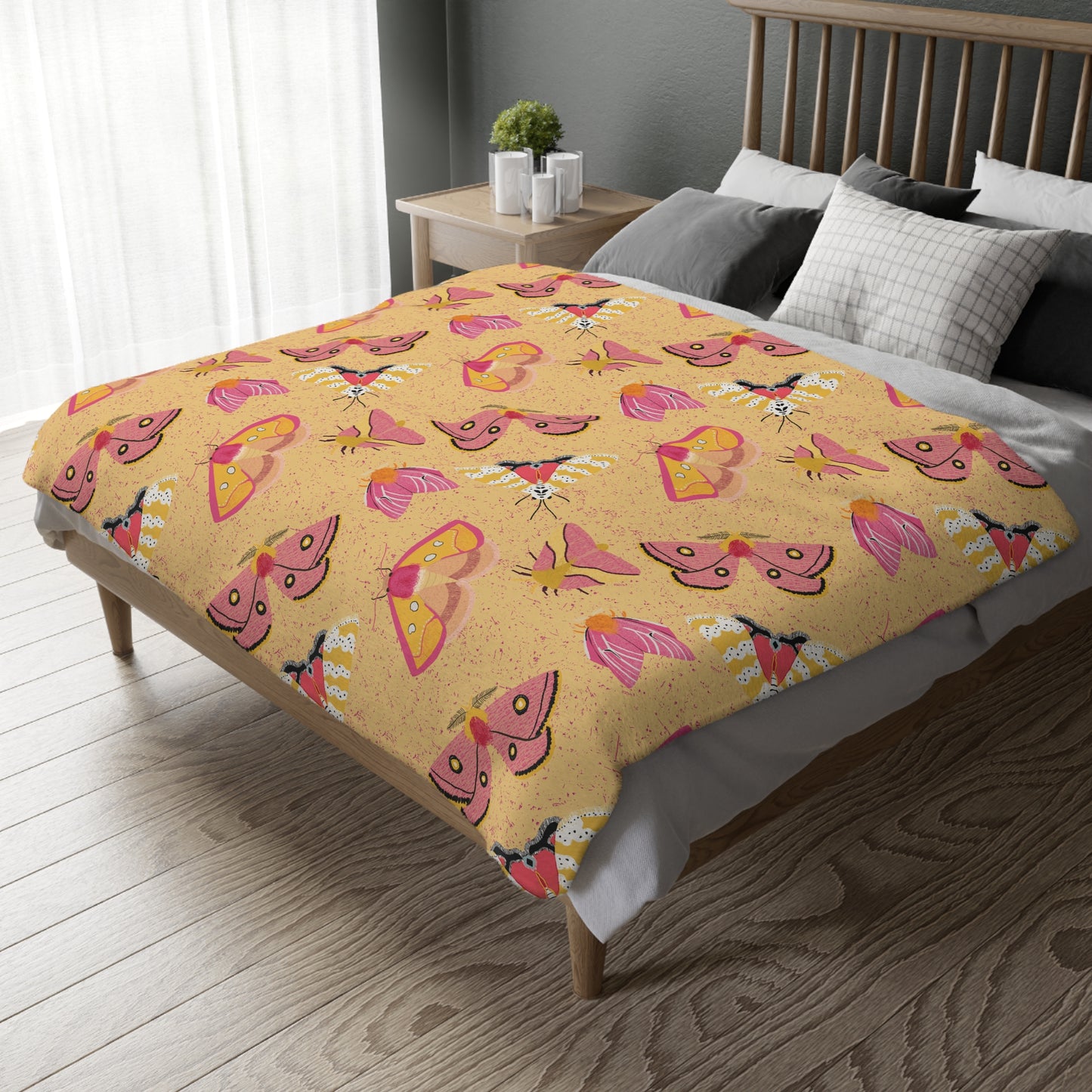 Magical Moths Velveteen Microfiber Blanket (Two-sided print)