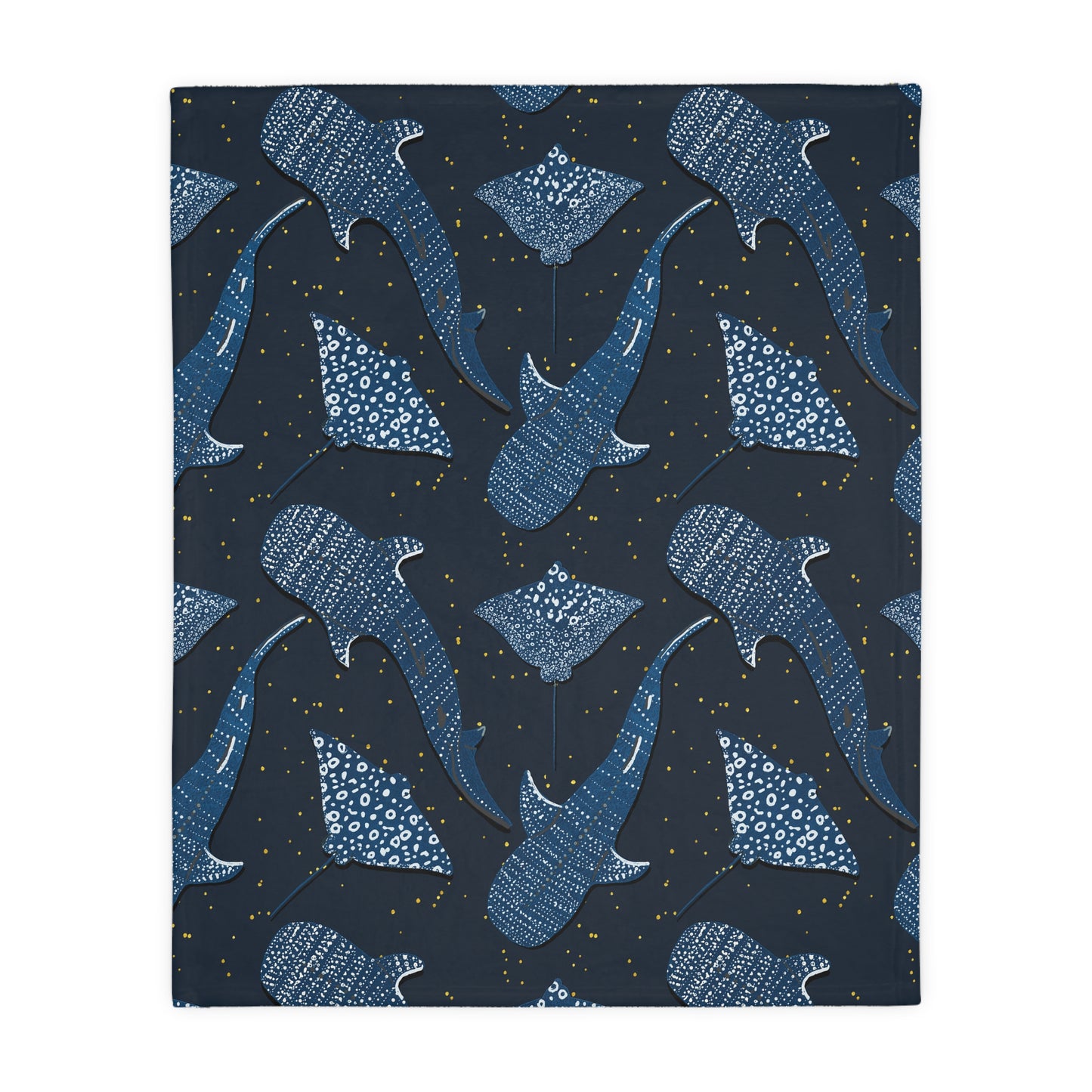 Sharks & Rays Velveteen Microfiber Blanket (Two-sided print)