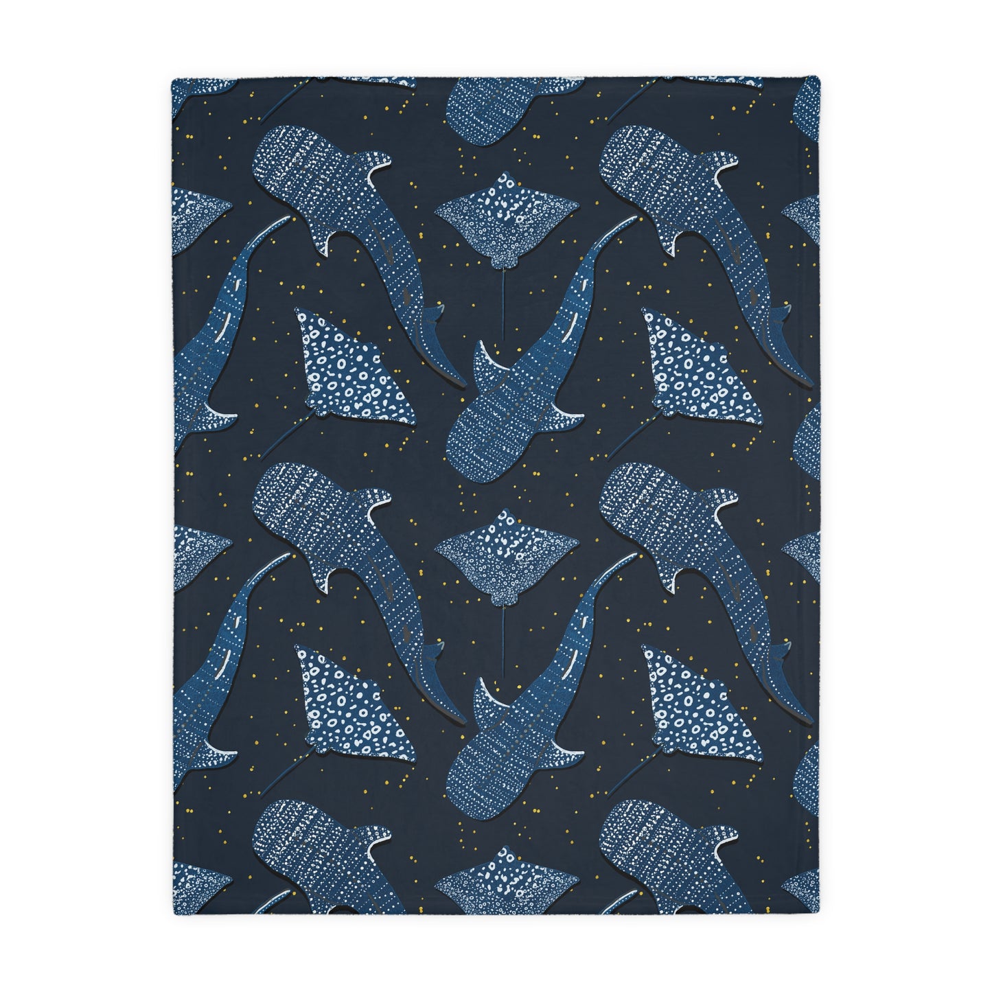 Sharks & Rays Velveteen Microfiber Blanket (Two-sided print)