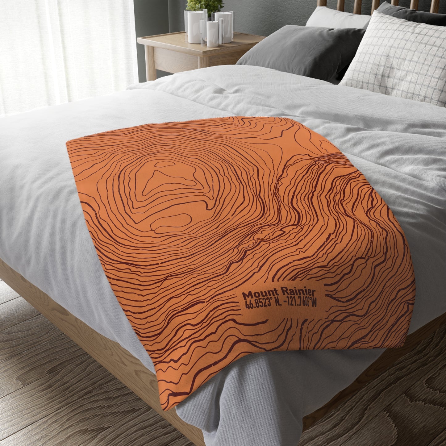 Mount Rainier Velveteen Microfiber Blanket (Two-sided print)