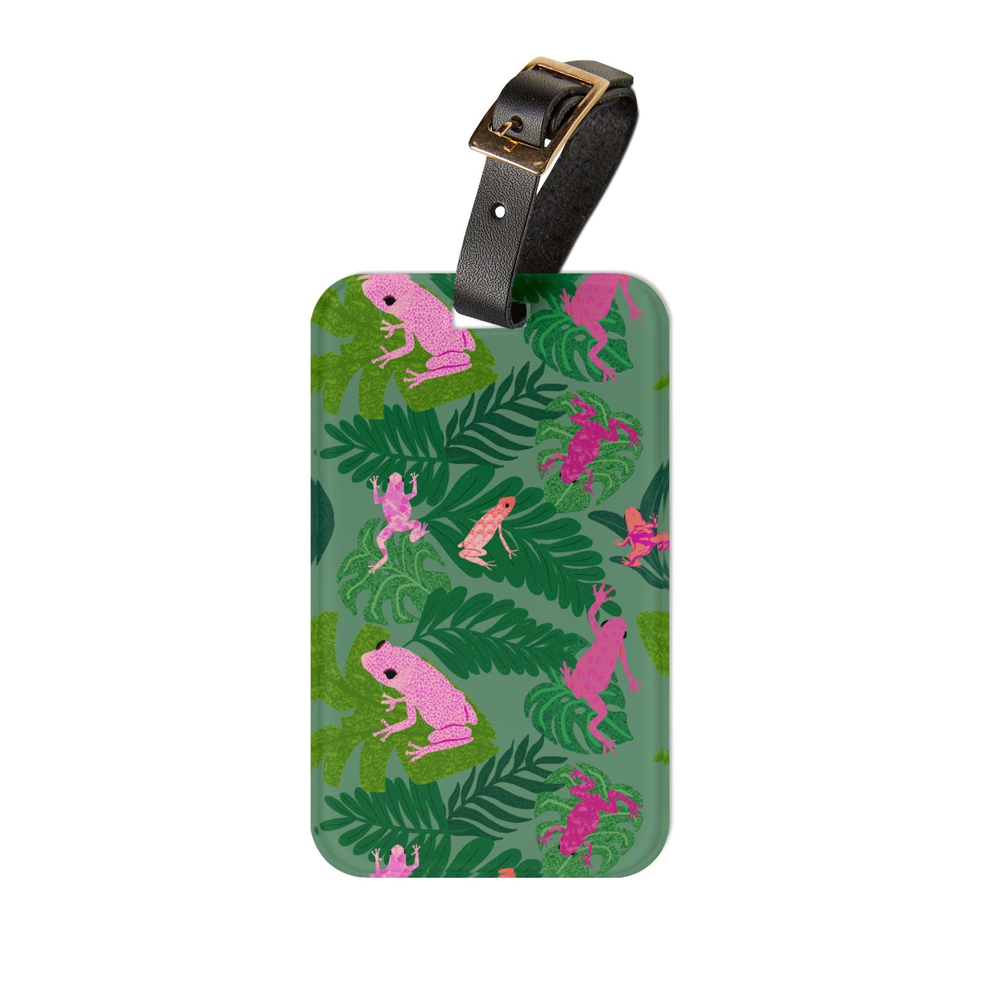 Tree Frogs Luggage Tag in Pink