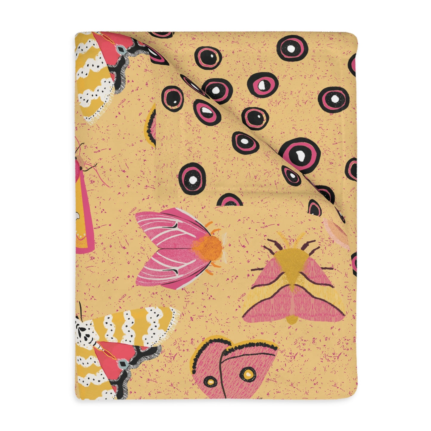 Magical Moths Velveteen Microfiber Blanket (Two-sided print)