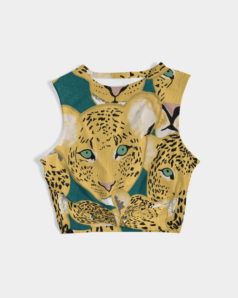 Lotsa leopards Women's  All-Over Print Twist-Front Tank