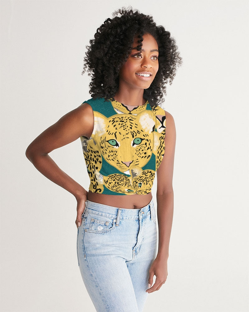 Lotsa leopards Women's  All-Over Print Twist-Front Tank