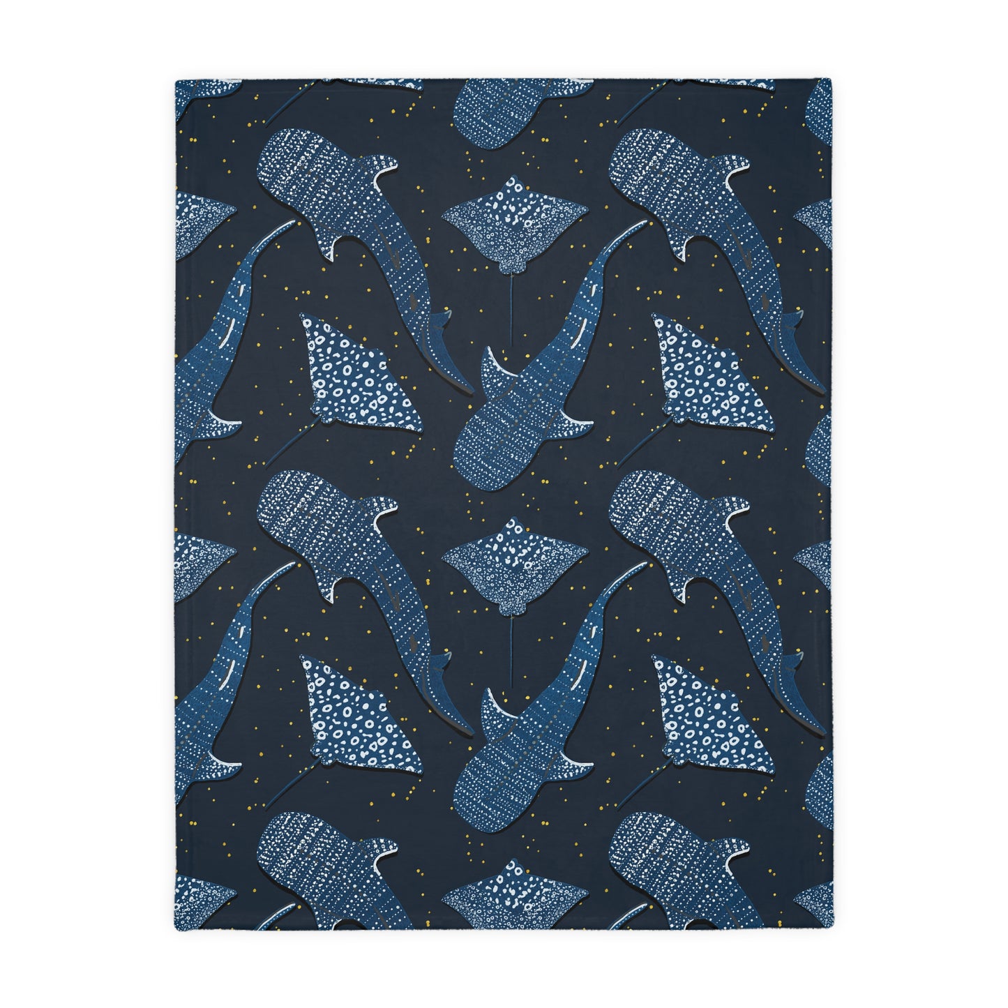 Sharks & Rays Velveteen Microfiber Blanket (Two-sided print)