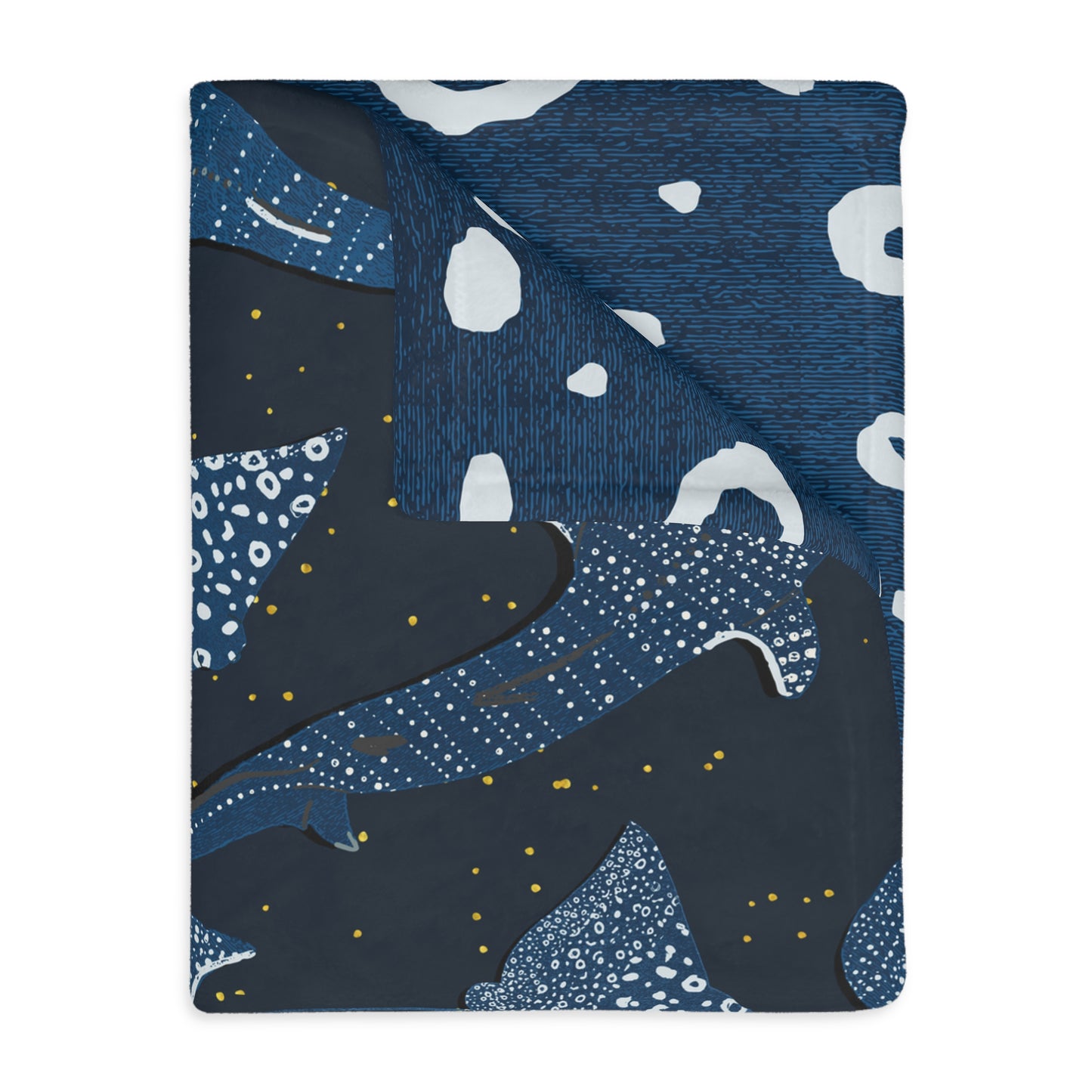 Sharks & Rays Velveteen Microfiber Blanket (Two-sided print)