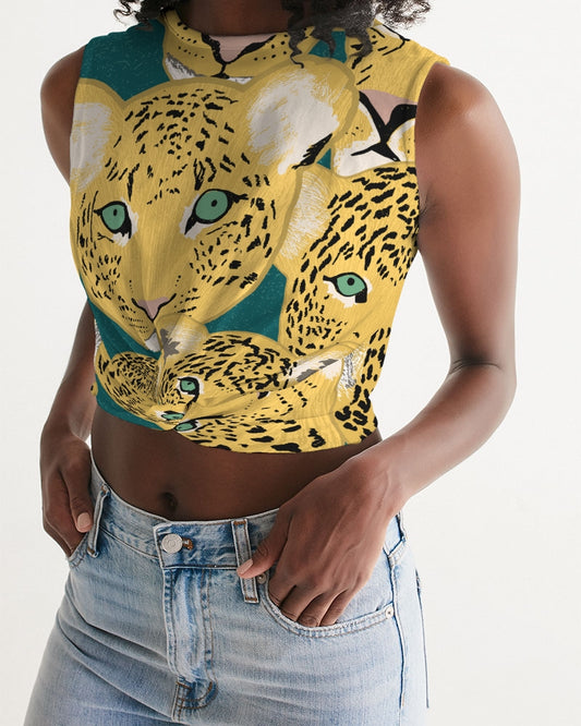 Lotsa leopards Women's  All-Over Print Twist-Front Tank