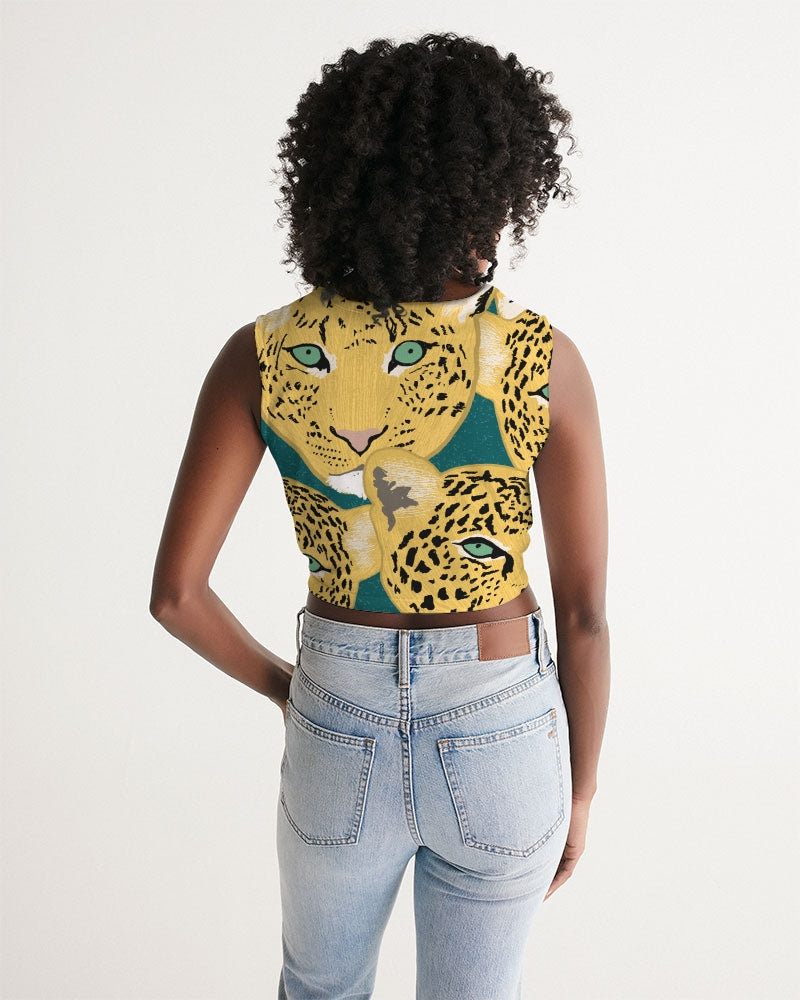 Lotsa leopards Women's  All-Over Print Twist-Front Tank