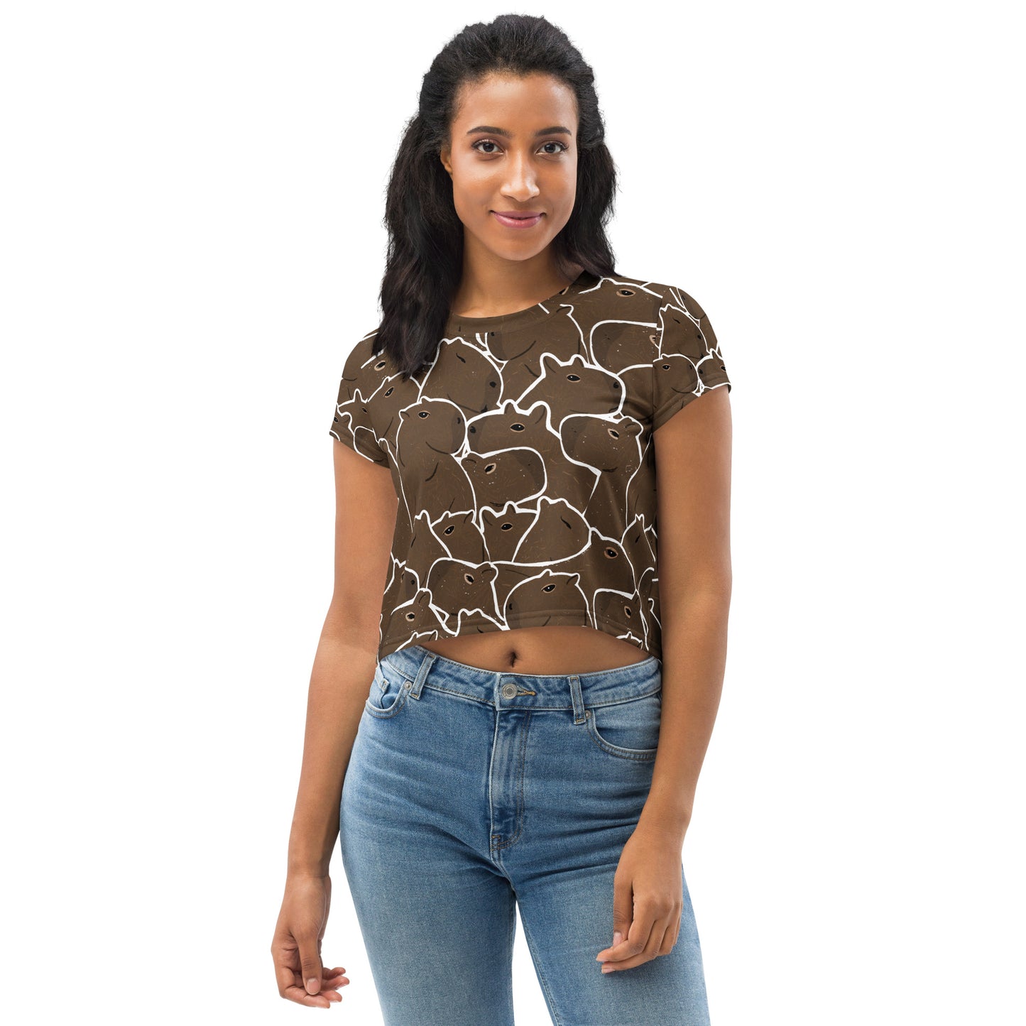 Stackybara All-Over Print Crop Tee