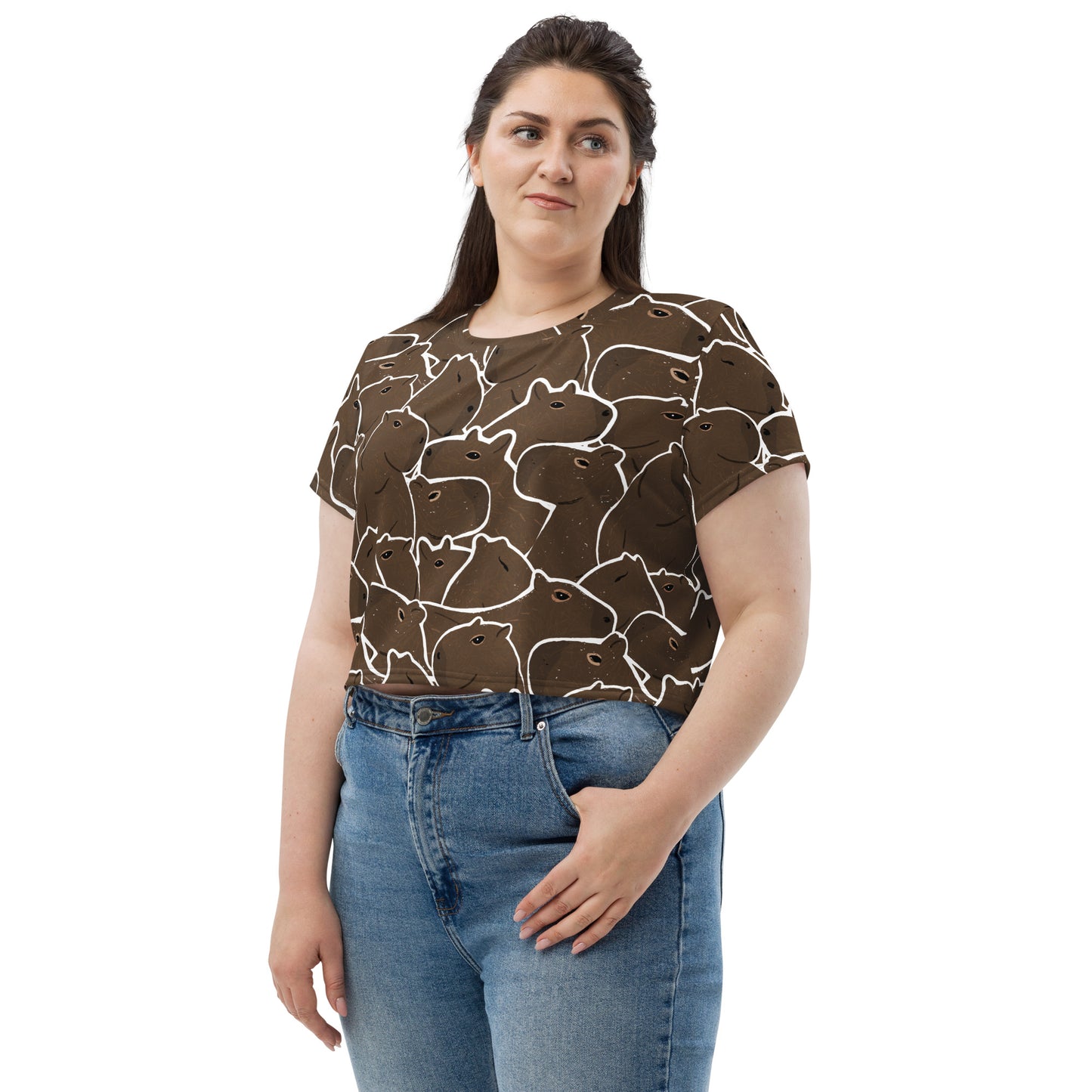 Stackybara All-Over Print Crop Tee