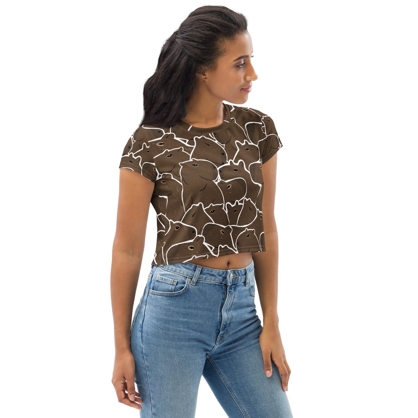 Stackybara All-Over Print Crop Tee