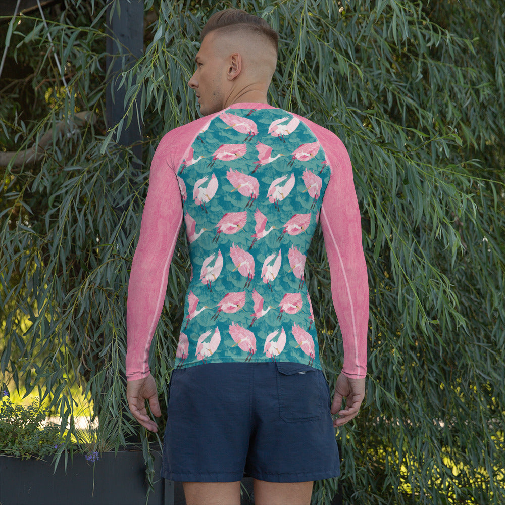 Roseate Goonbills Men's Rash Guard