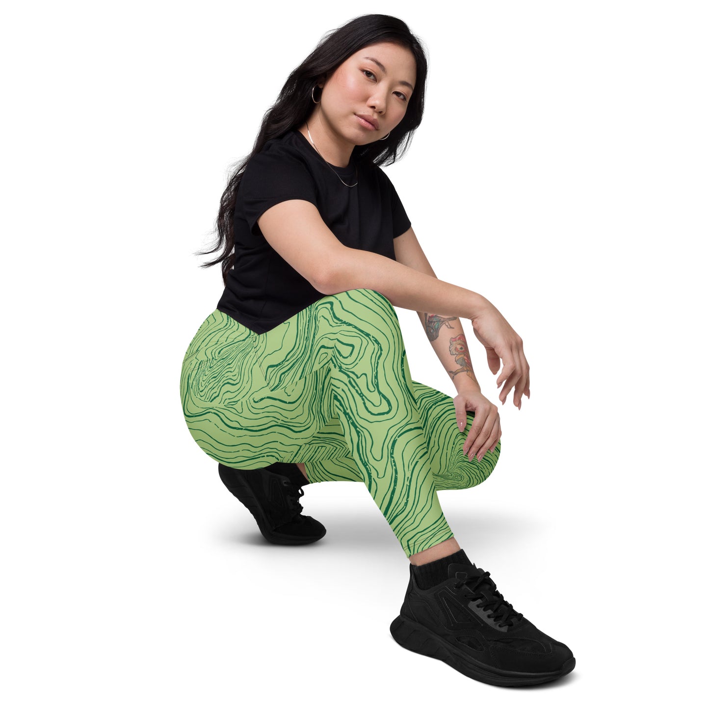 Topo Print Leggings with pockets in Green