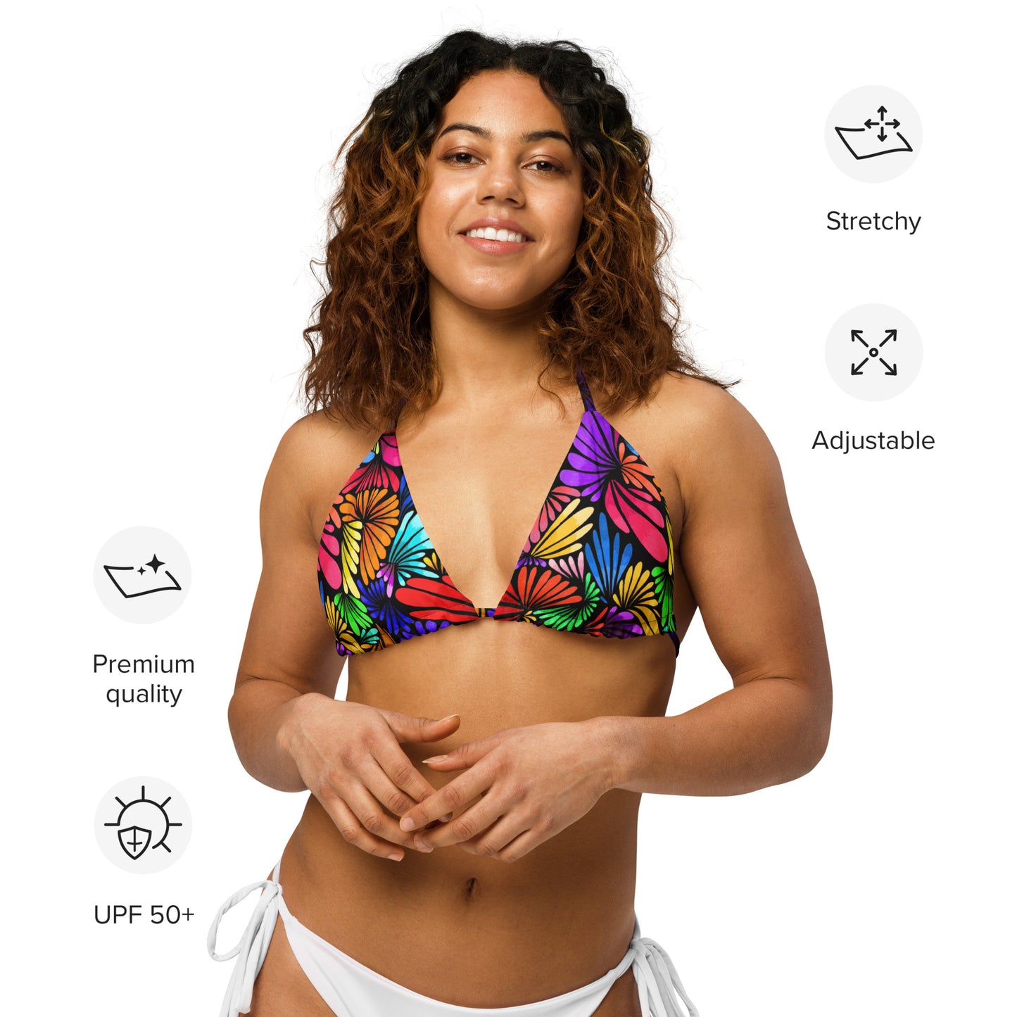 Fiesta Florals All-over print recycled string bikini top