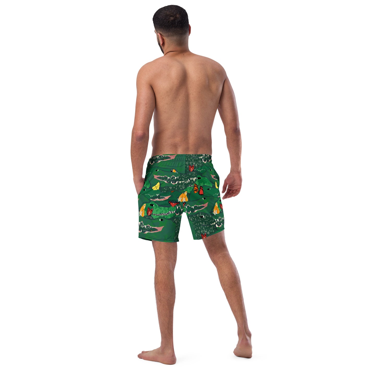 Butterfly Adorned Caimans Men's swim trunks