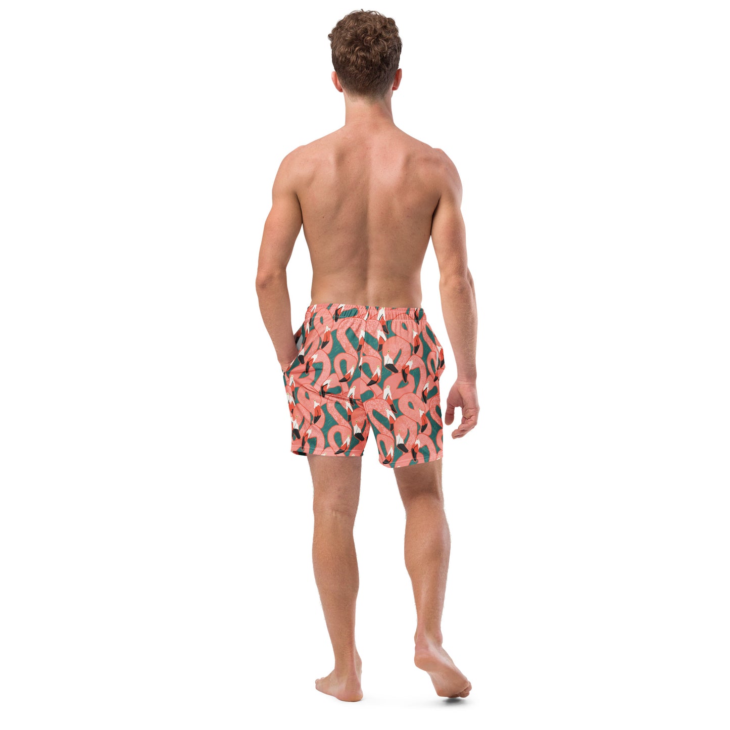 Let's Flamingle Men's swim trunks