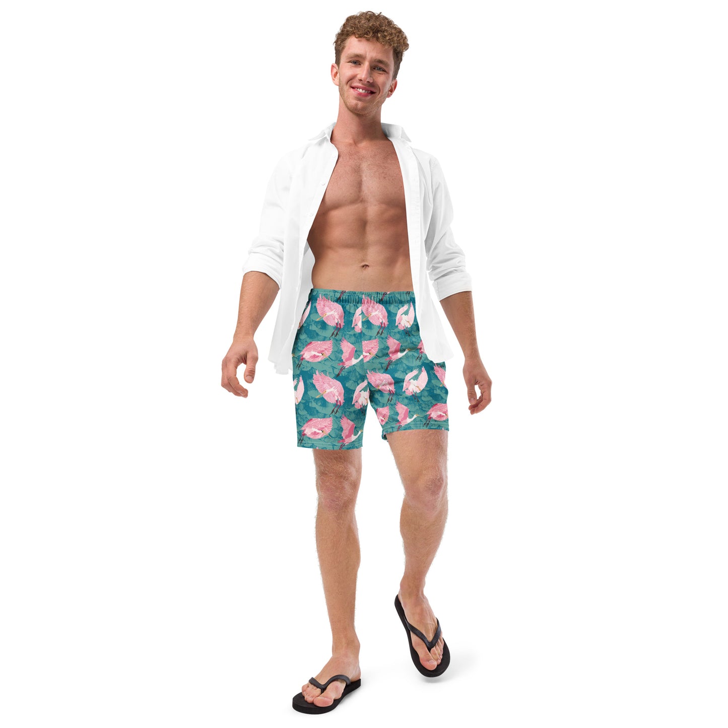 Roseate Goonbills Men's swim trunks