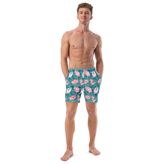 Roseate Goonbills Men's swim trunks