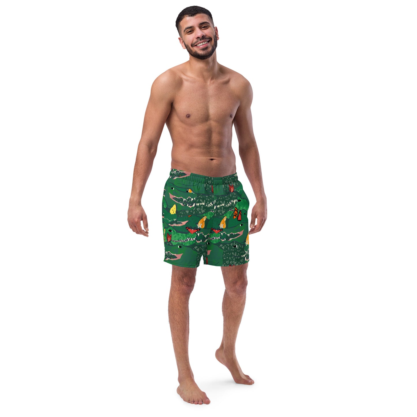 Butterfly Adorned Caimans Men's swim trunks