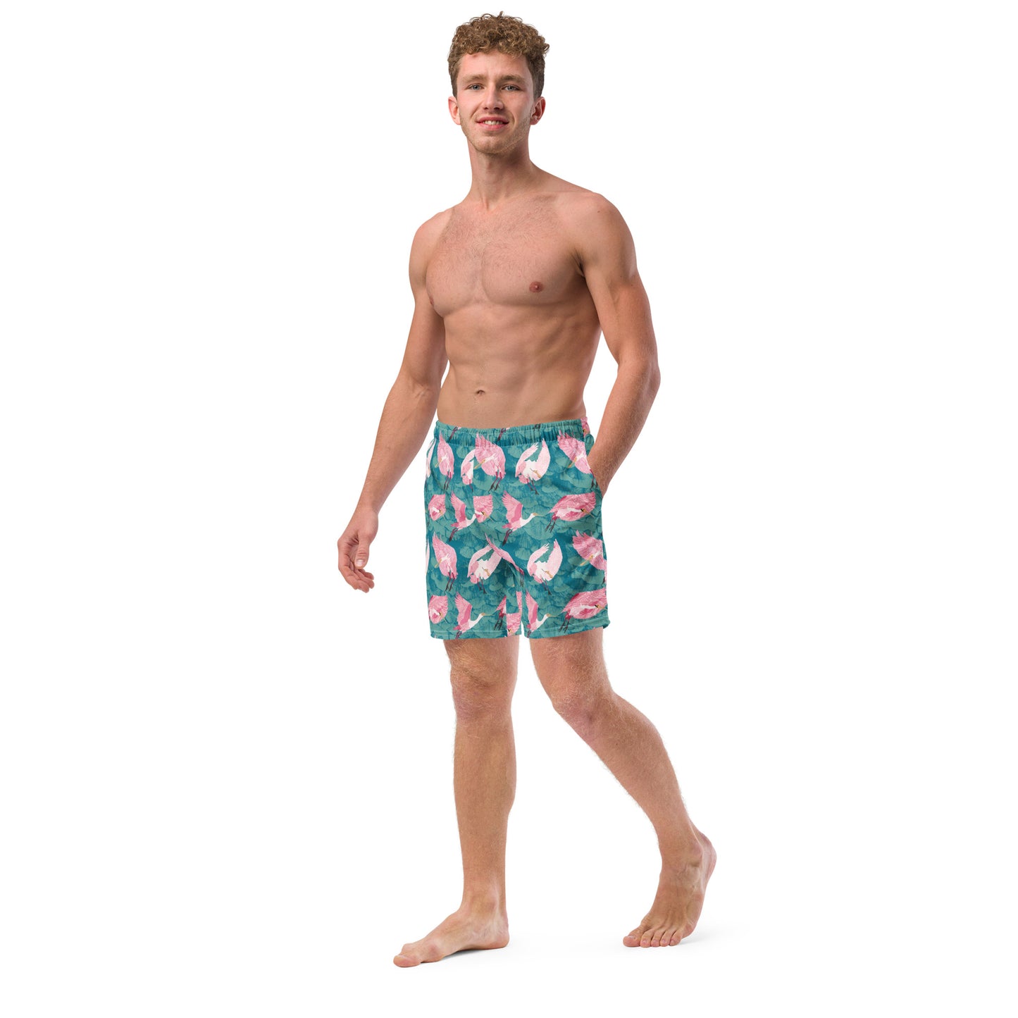 Roseate Goonbills Men's swim trunks