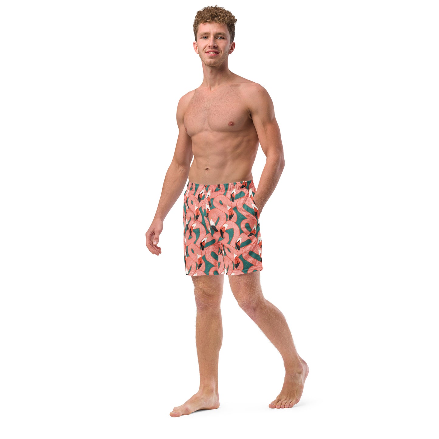 Let's Flamingle Men's swim trunks