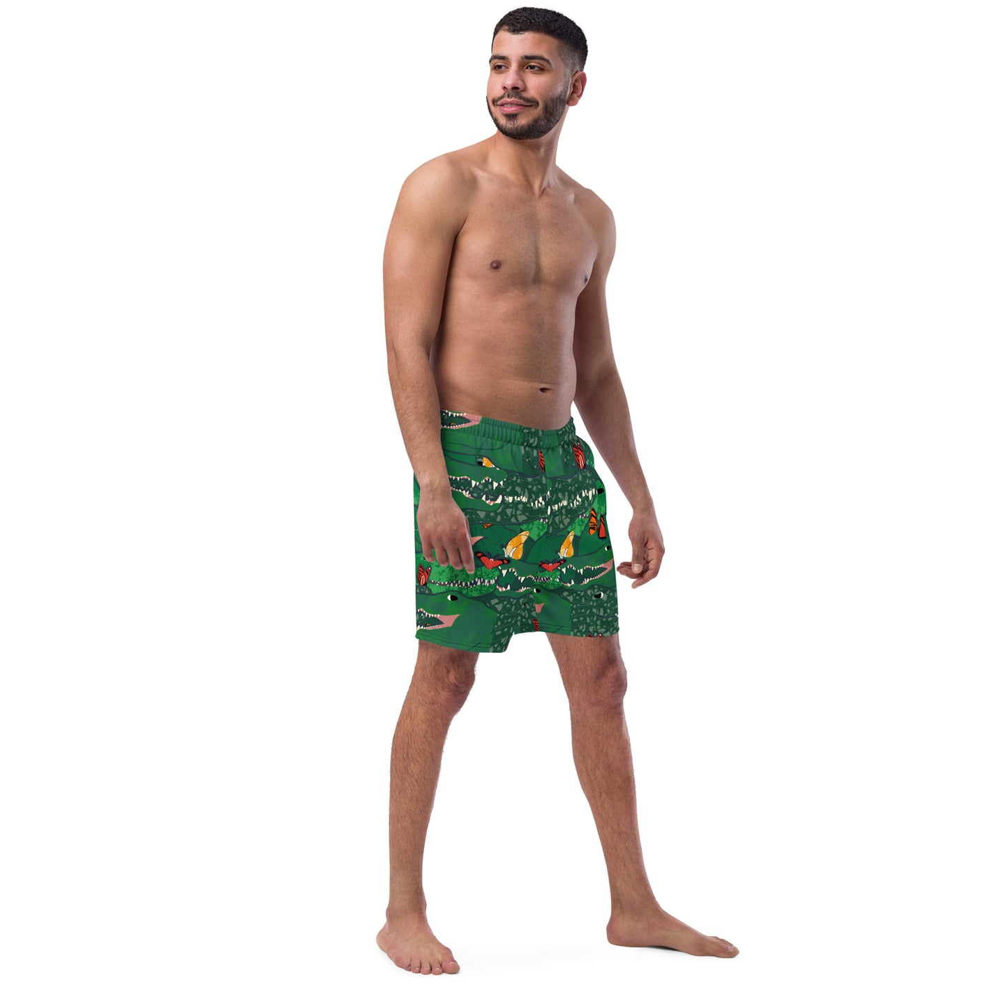 Butterfly Adorned Caimans Men's swim trunks