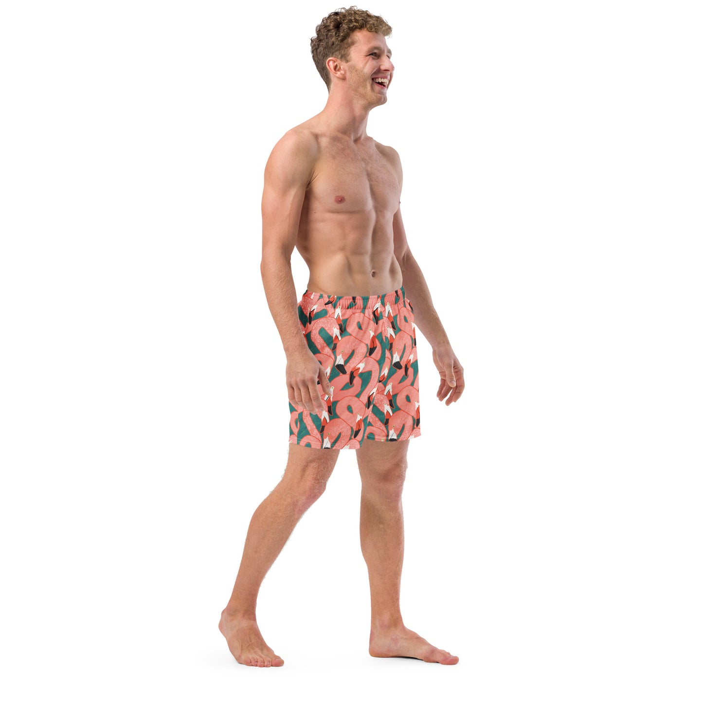 Let's Flamingle Men's swim trunks