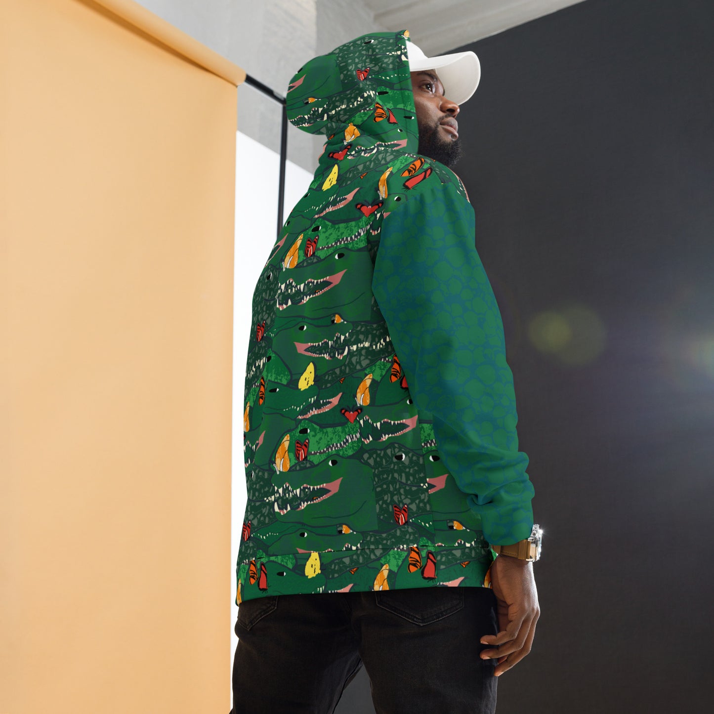 Butterfly Adorned Caimans Unisex Hoodie