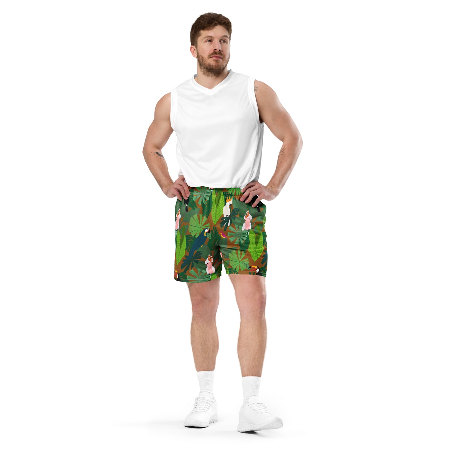 Birds in Paradise Unisex mesh shorts