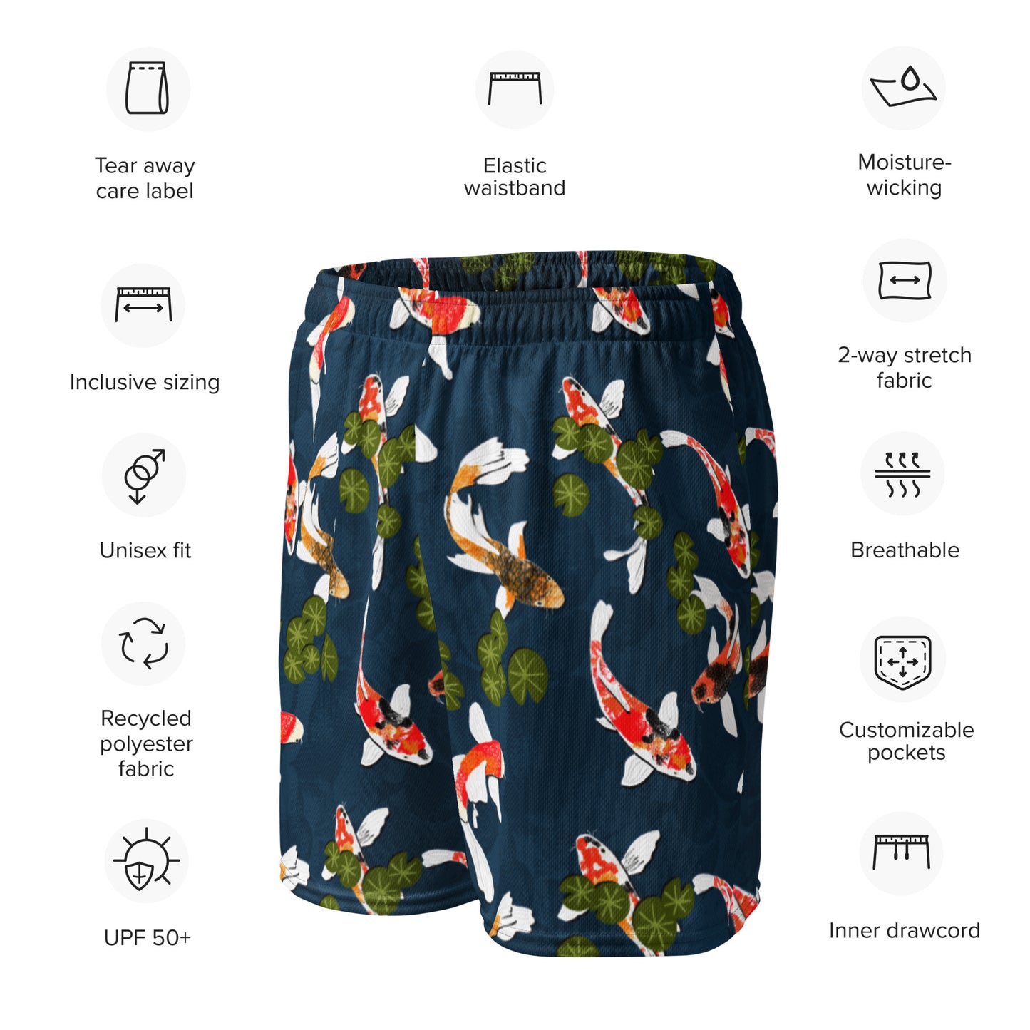 Don’t be Koi Unisex mesh shorts